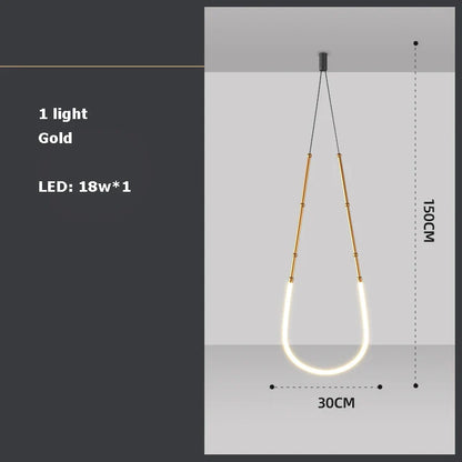 DecorBites™ Art Deco Gold Black LED Designer Pendant Light for Dinning Room