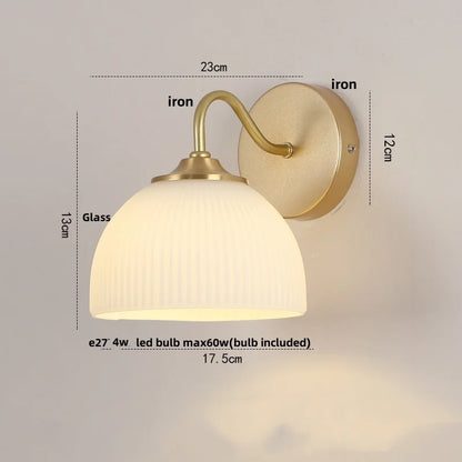 DecorBites™ Iron LED Wall Sconce Pull Chain Switch Stair Light Fixture for Study Hallway