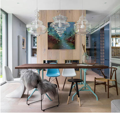 DecorBites™ Glass Chandelier: Modern Art Dining Room & Living Room Decor Lighting