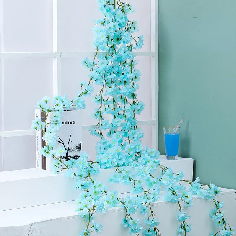 DecorBites™ Artificial Sakura Flowers Vine: Wedding Garden Rose Arch Decoration