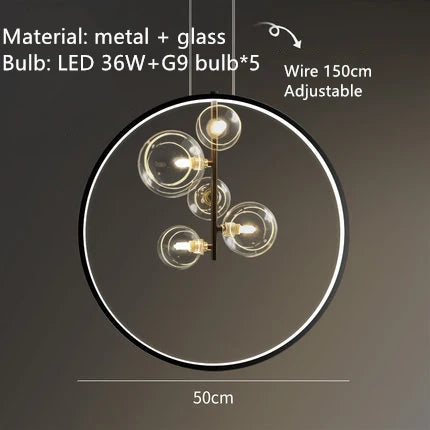 DecorBites™ Clear Glass Bubble Chandelier LED Hanglamp G9 Loft Deco Lighting