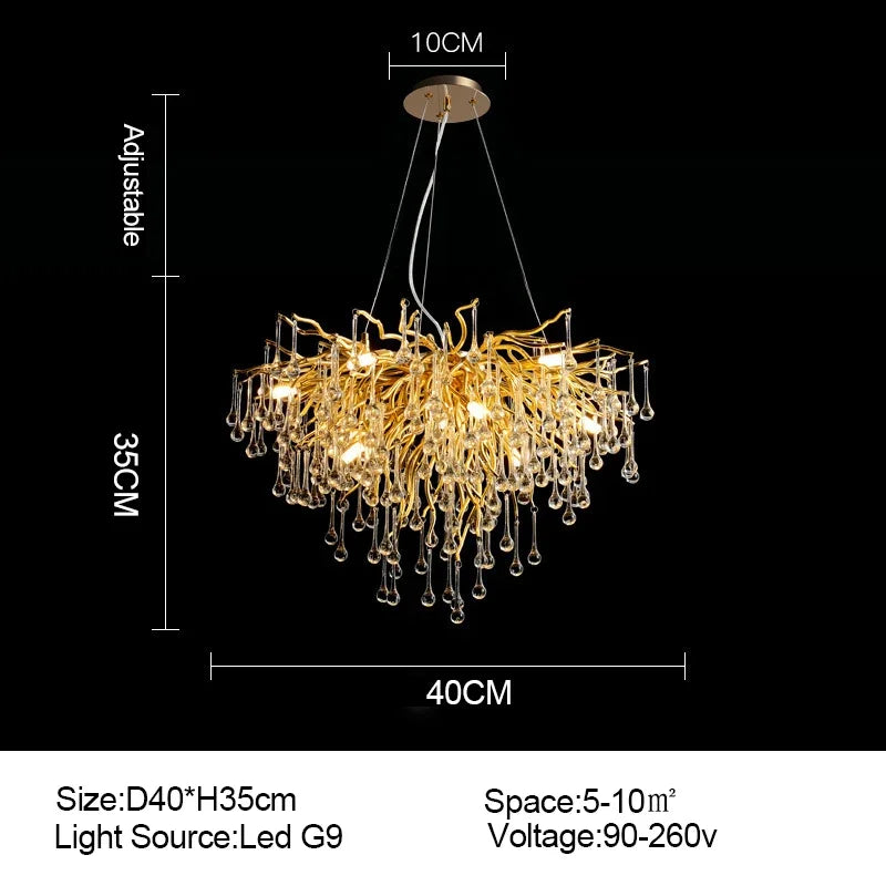 ™ Gold Crystal Ceiling Chandelier for Elegant Home Lighting