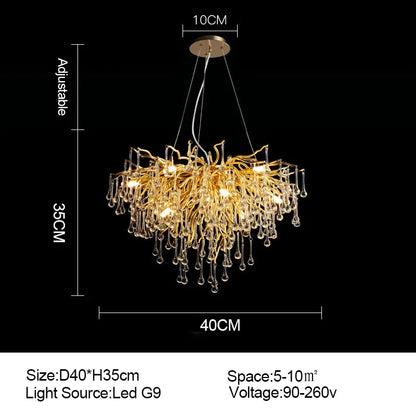™ Gold Crystal Ceiling Chandelier for Elegant Home Lighting