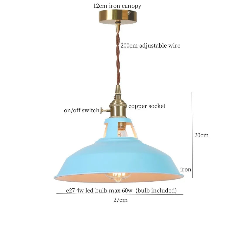 DecorBites™ Blue Iron Art LED Pendant Light, Nordic Modern Style for Home and Commercial Spaces