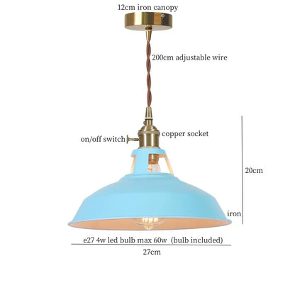 DecorBites™ Blue Iron Art LED Pendant Light, Nordic Modern Style for Home and Commercial Spaces
