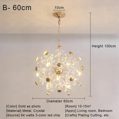 DecorBites™ Crystal LED Ceiling Pendant Chandelier for Home Decoration and Lighting