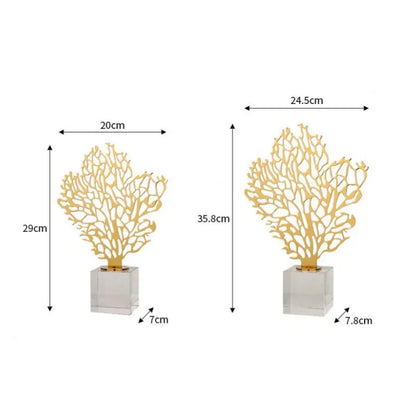 DecorBites™ Golden Hollow Tree Glass Ornament - Decorative Metal Figurine
