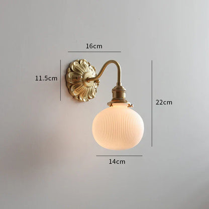 DecorBites™ Frosted Glass LED Wall Light Switch Socket Copper Lampara Pared