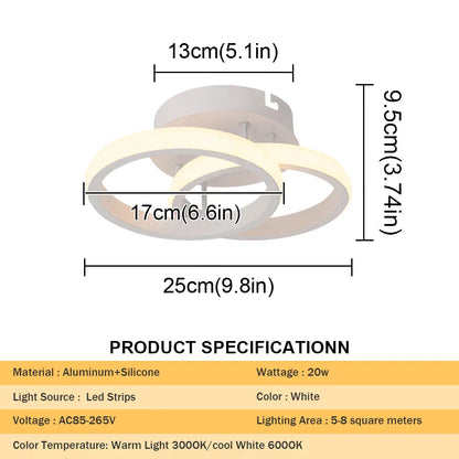 DecorBites™ Acrylic LED Ceiling Lamp: Modern Home Decor Lighting for Bedroom, Hallway, and Aisle