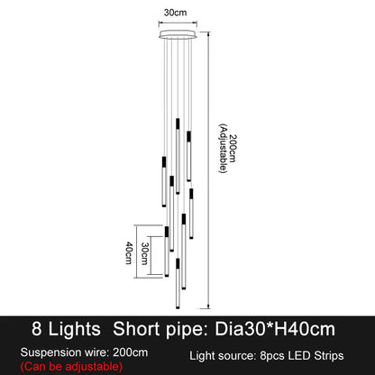 DecorBites™ Elegant LED Chandelier for Staircase & Living Room Décor