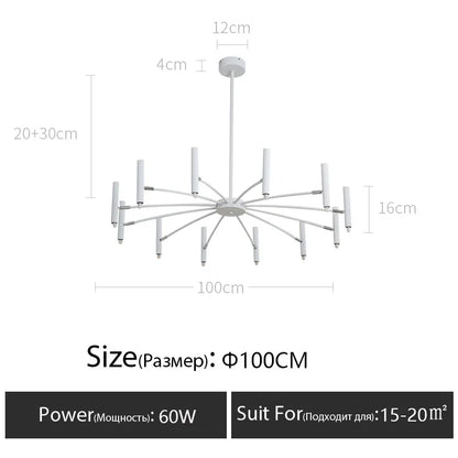 DecorBites™ LED Ceiling Chandelier: Minimalist Nordic Home Lighting for Living Room, Bedroom, Dining Area