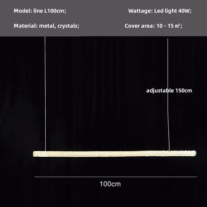DecorBites™ Crystals Pendant Lights: Modern Dimmable Chandelier for Luxury Living Room, Dining, Bedroom