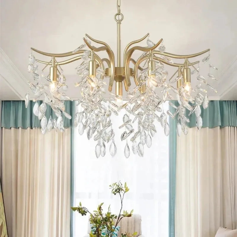 ™ Gold Crystal Ceiling Chandelier for Bedroom Dining Living Room