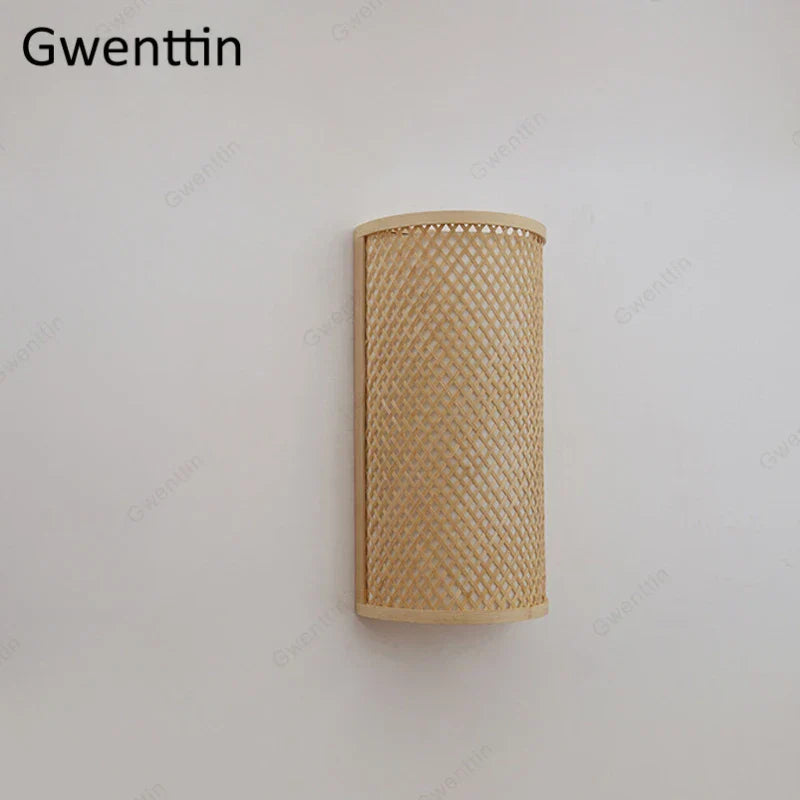 DecorBites™ Bamboo Wall Lights Sconces LED Fixtures for Bedroom Bathroom Stairs Luminarias