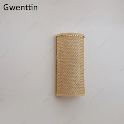 DecorBites™ Bamboo Wall Lights Sconces LED Fixtures for Bedroom Bathroom Stairs Luminarias