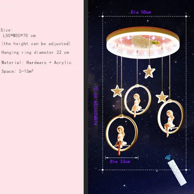 DecorBites™ Cartoon Princess Kids Room Chandelier - Modern Decorative Lighting