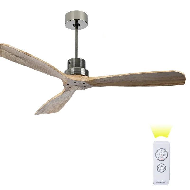 DecorBites™ 52" Propeller Ceiling Fan in Wood, Silent Operation for Home and Loft.