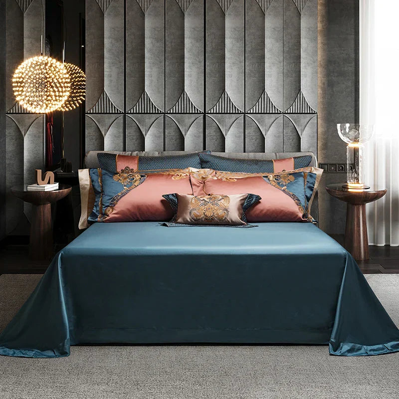 DecorBites™ 1500TC Egyptian Cotton Jacquard Bedding Set for Queen King Bed