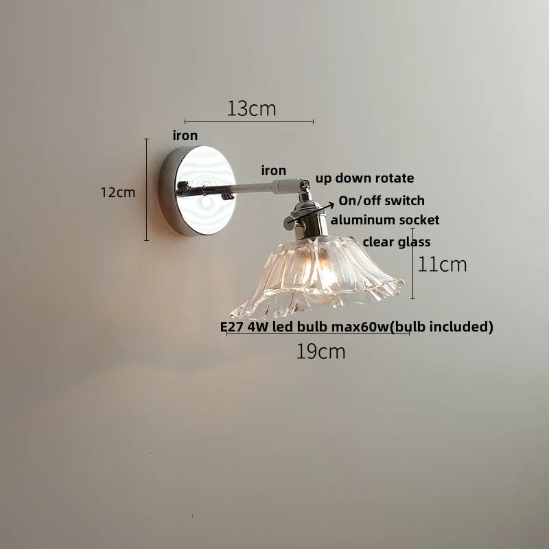 DecorBites™ LED Glass Wall Light Fixture Modern Rotate Bedside Lamp Wandlamp