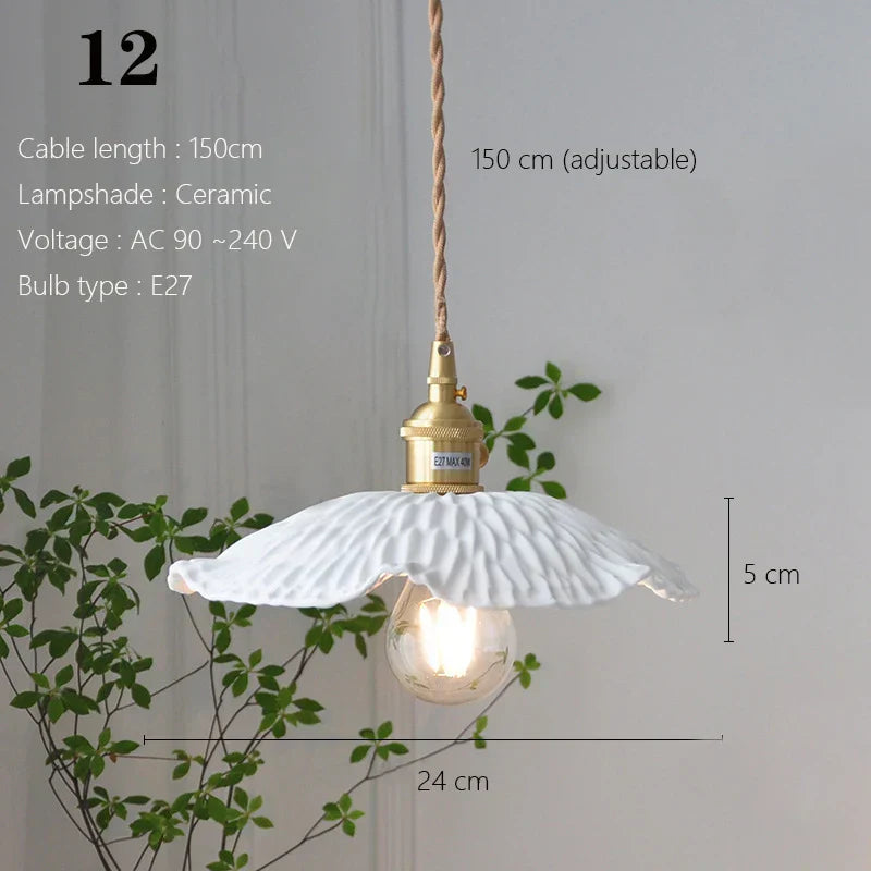 ™ Japanese Ceramic Pendant Light Scandinavian Style Luxury Lamp