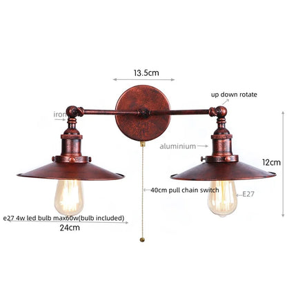 DecorBites™ Dual Head Pink LED Wall Light for Bedroom Decor & Hotel Industrial Style