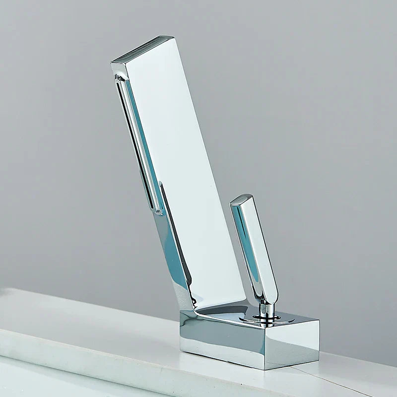 DecorBites™ Brass Waterfall Basin Faucet Hot/Cold Mixer Taps Single Handle Bathroom Sink