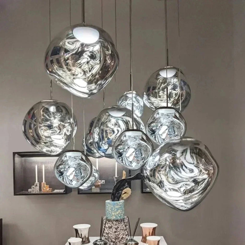 DecorBites™ Lava Glass LED Chandelier Pendant Light Modern Indoor Hanging Lamp for Home Decor