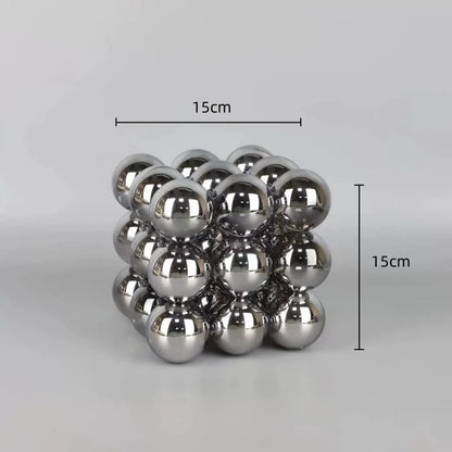 DecorBites™ Geometric Crystal Glass Ball Stack Blocks Home Decoration