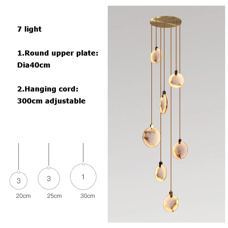 DecorBites™ LED Marble Gold Chandelier for Living Room, 2025 Trend Lustre Lighting