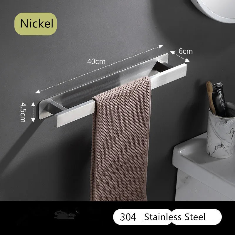 DecorBites™ Black Steel Towel Hanger - Square Bathroom Towel Rack