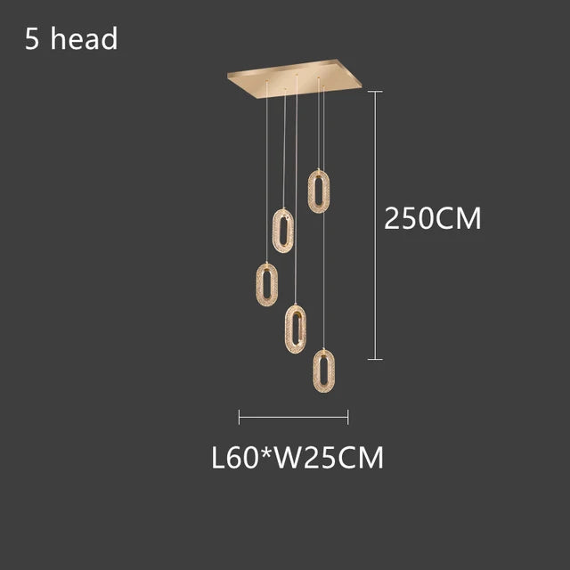 DecorBites™ Gold Lustre Oval Acrylic Chandelier for Dining and Living Spaces