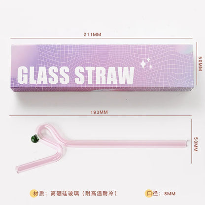 DecorBites™ Glass Flower Handle Stir Bar for Coffee Cocktails Mixology and Home Parties