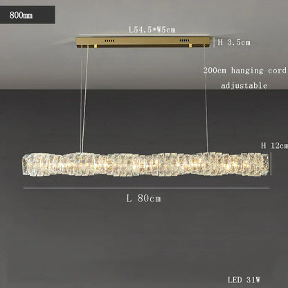 DecorBites™ Glass Chandelier LED Ceiling Light Fixture Modern for Living Room Hotel Dining Hall
