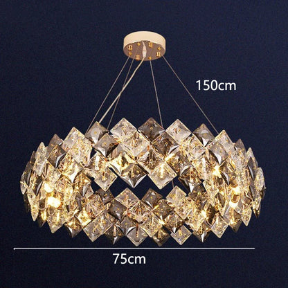 DecorBites™ Crystal Chandelier for Living & Dining Room, Luxury Ceiling Light Fixture