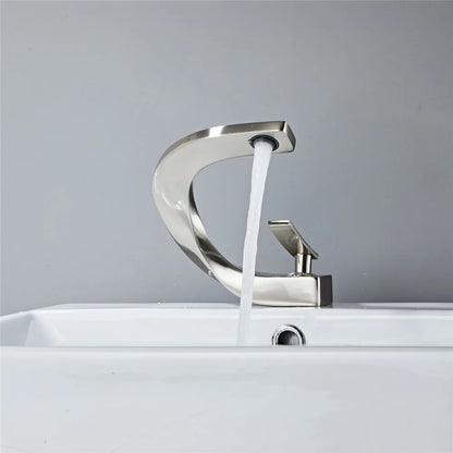 DecorBites™ Black Basin Faucet Brushed Gold Bathroom Mixer Tap Hot Cold Lavotory Chrome