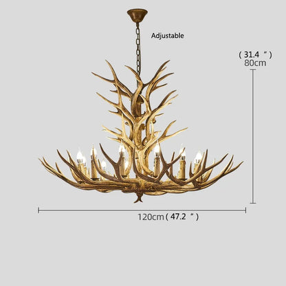 DecorBites™ Antler LED Chandeliers: Creative Retro Resin Pendant Lamps for Home & Hospitality Lighting