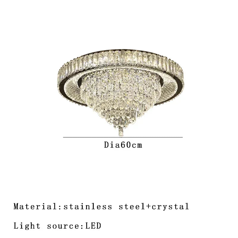 DecorBites™ Cone Crystal Ceiling Chandelier - Stainless Steel Luxury Living Room Decoration