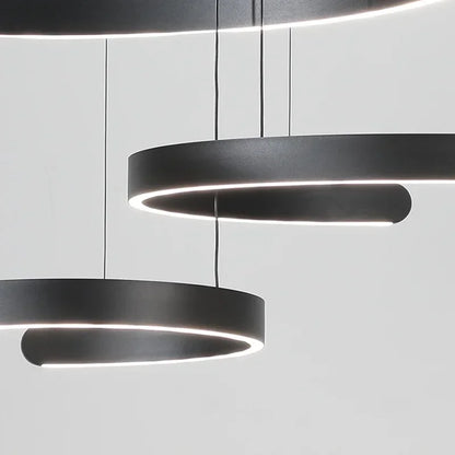 DecorBites™ Black LED Chandelier Pendant Light for Foyer Stairs Bar, Minimalist Indoor Hanging Lamp