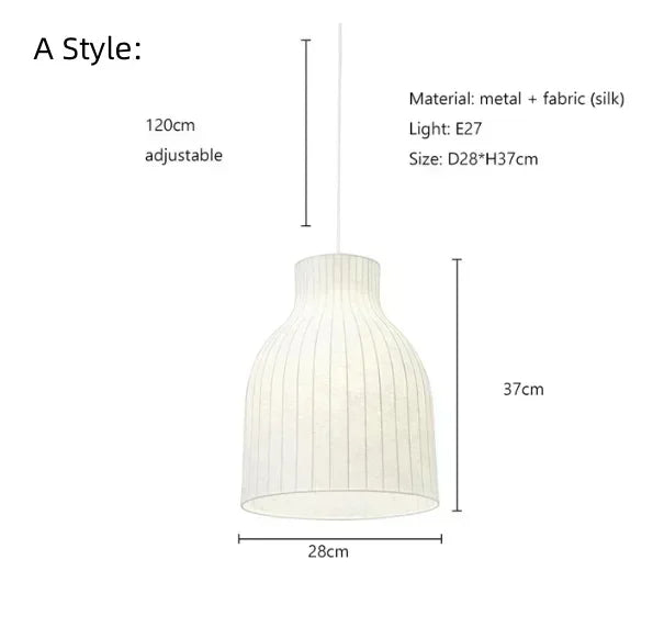 DecorBites™ Japanese Nordic Design LED Silk Pendant Lights for Living Room and Restaurant