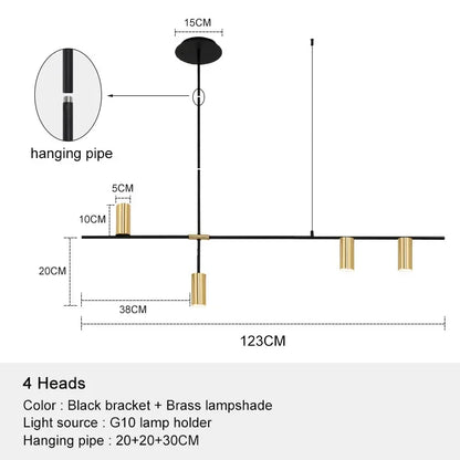 DecorBites™ Black Chandelier Pendant Lights for Dining Table, Kitchen, Living Room