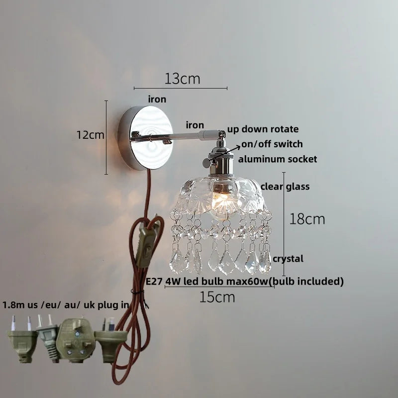 DecorBites™ Crystal LED Wall Light – Modern Nordic Living Room Bedside Lamp