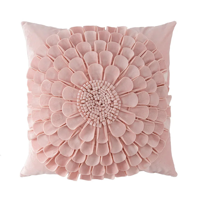 DecorBites™ Handmade Flower Cushion Cover - Elegant Home Decor Pillows