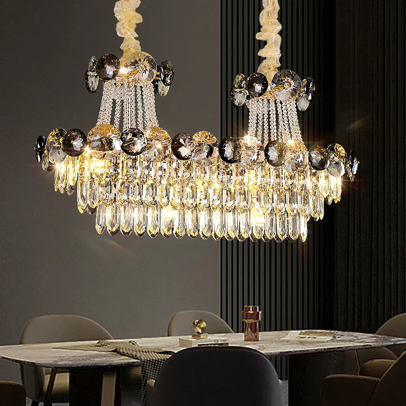 DecorBites™ Crystal Light Luxury Chandelier for Living Room Dining Bedroom