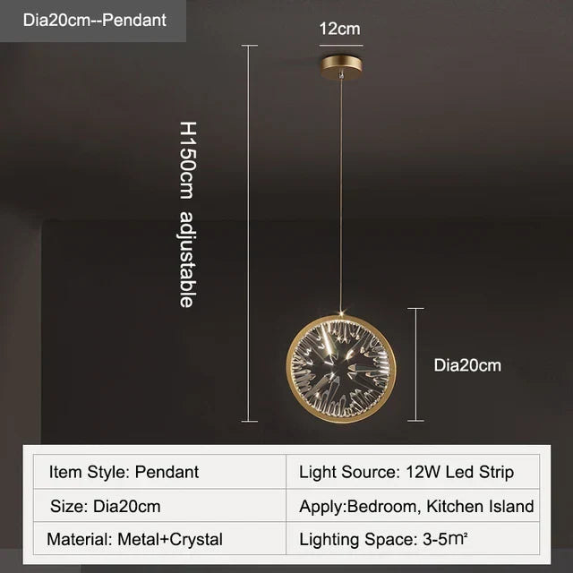 DecorBites™ Crystal Ring LED Chandelier for Restaurant Dining Room Coffee Shop