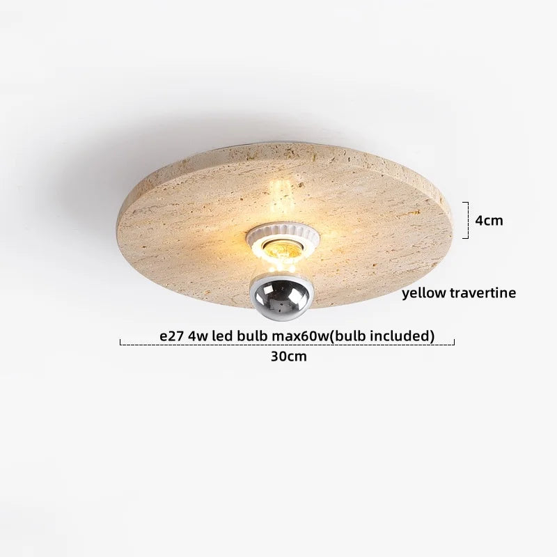 DecorBites™ LED Yellow Travertine Flush Mount Ceiling Light Fixtures