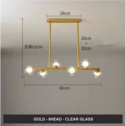 DecorBites™ Glass Balls Chandelier: Stylish Suspension Lighting for Dining Room, Kitchen, and Office