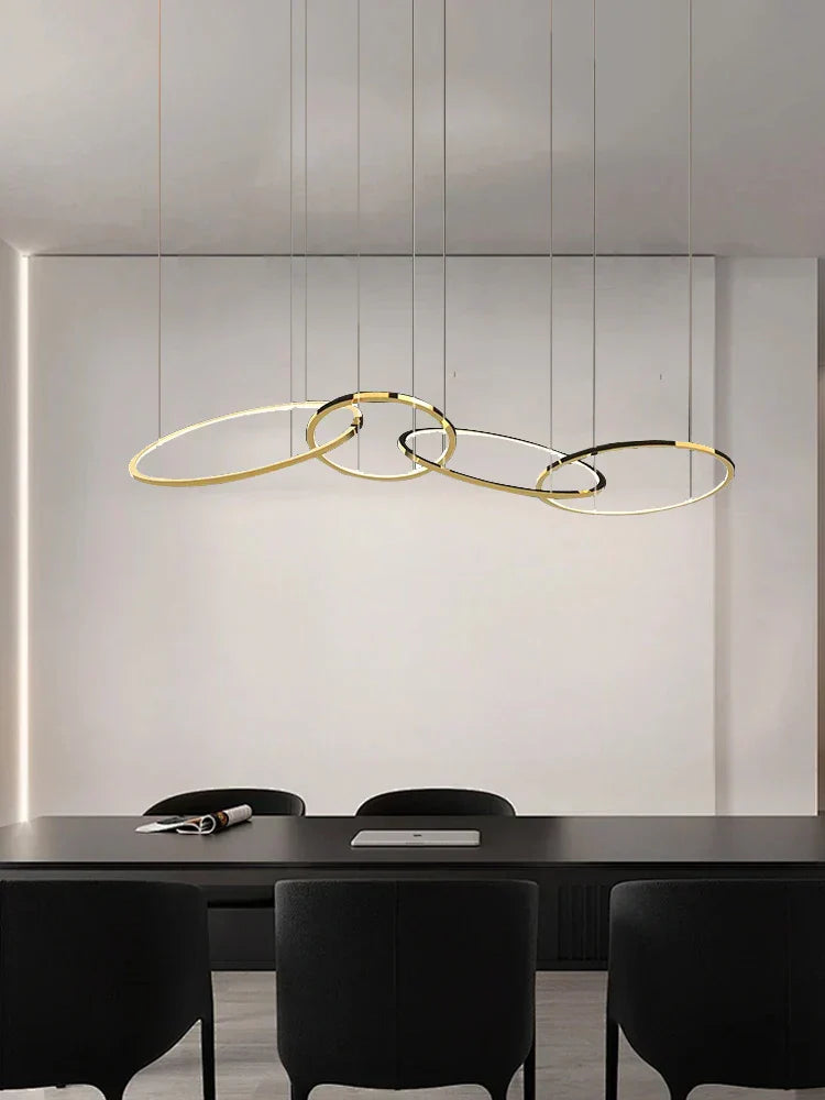 DecorBites™ Gold Stainless Steel Circles Pendant Lights for Dining Room Home Decor