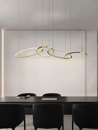 DecorBites™ Gold Stainless Steel Circles Pendant Lights for Dining Room Home Decor