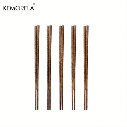 DecorBites™ 5PCS Natural Wooden Chopsticks - Japanese Hotel Restaurant Special Chopsticks For Ramen Rice