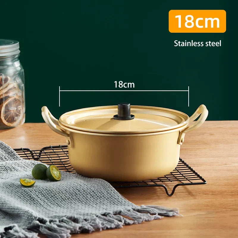 DecorBites™ Korean Ramen Noodle Cooker Pot Hot Cooking Instant Stew Lid Pan Stockpot